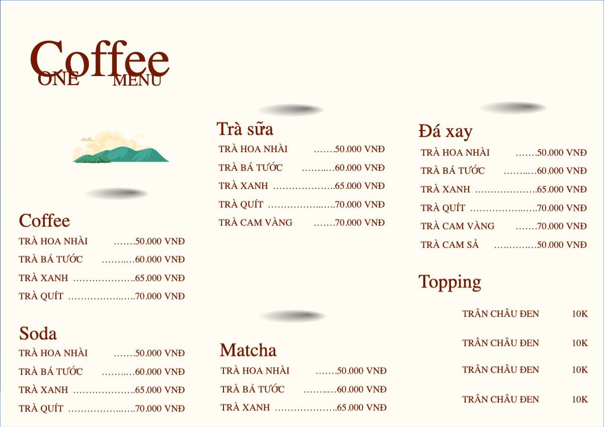 Menu nước