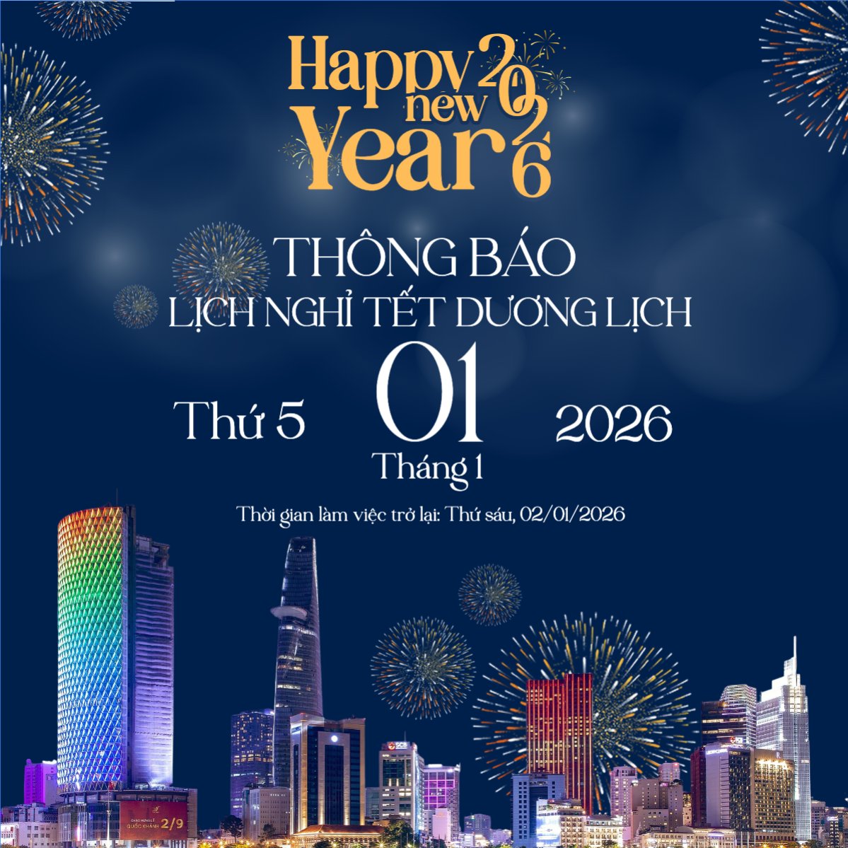 Mẫu Bài post MXH vuông Happy new year 2026 — LayerPic