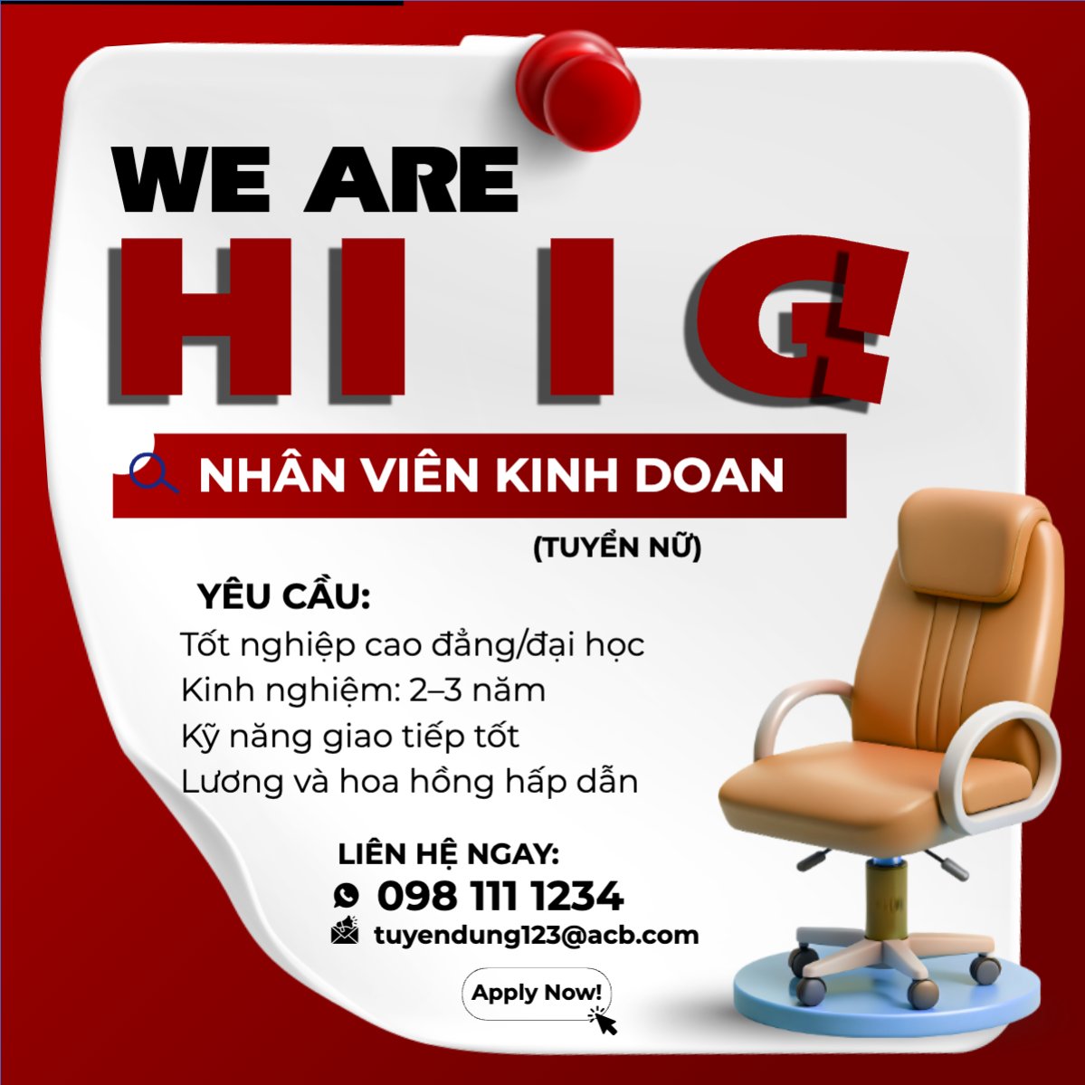 Mẫu Bài post MXH vuông Nhân viên kinh doanh — LayerPic