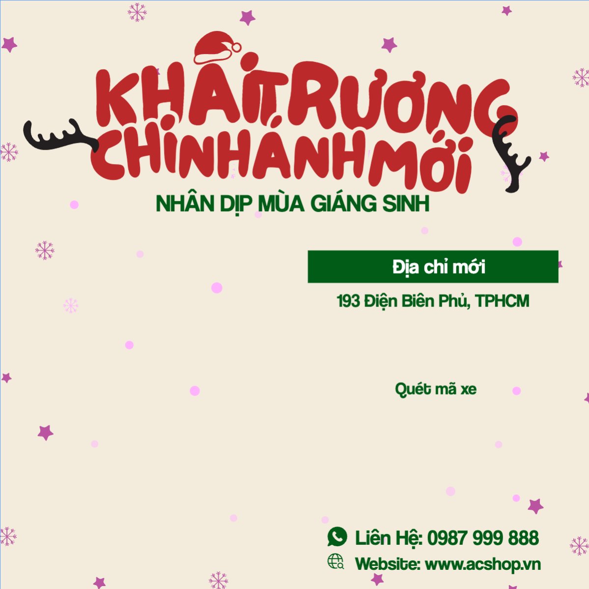Mẫu Bài post MXH vuông Khai trương chi nhanh mới — LayerPic