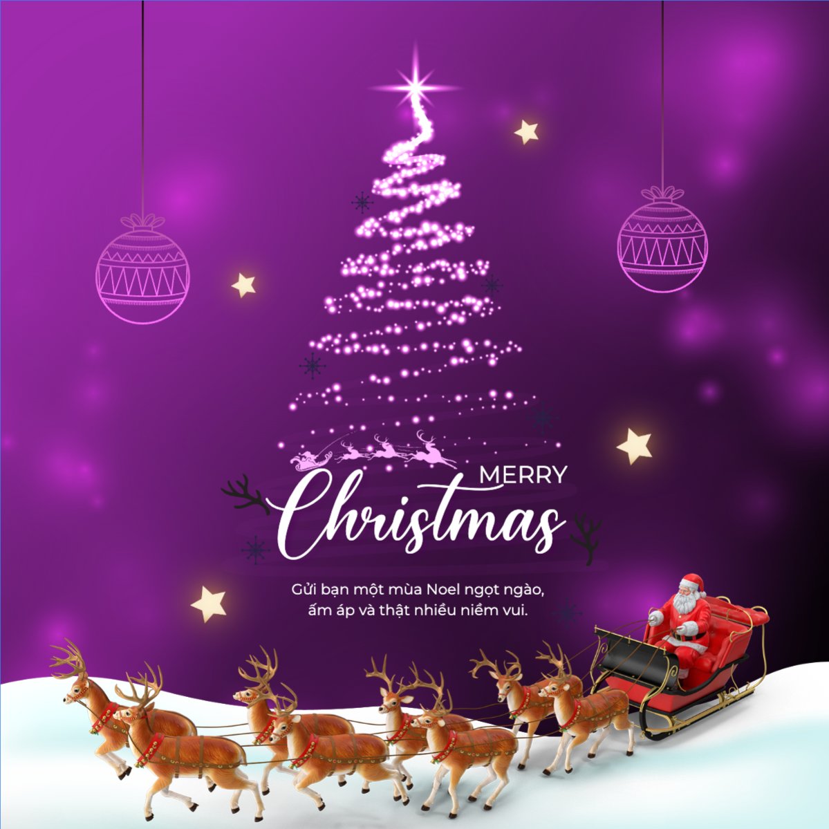 Mẫu Bài post MXH vuông Merry Christmas — LayerPic