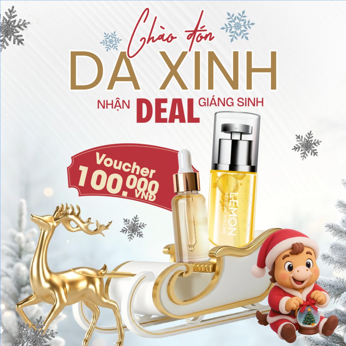 Mẫu Bài post MXH vuông Chào đón da xinh — LayerPic