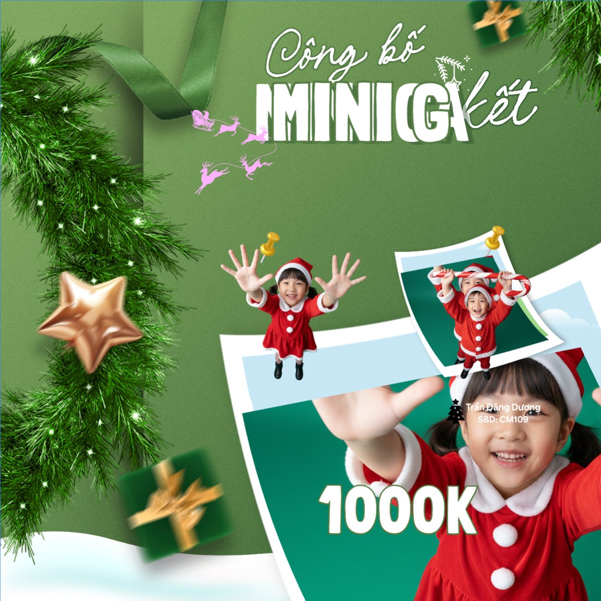 Mẫu Bài post MXH vuông Công bố kết quả mini game — LayerPic