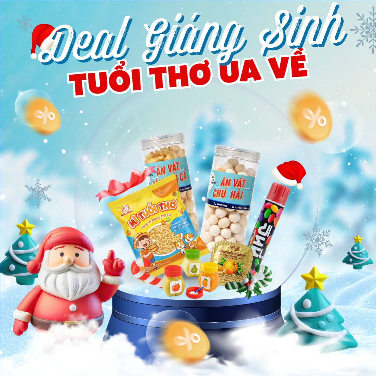 Mẫu Bài post MXH vuông Deal giáng sinh tuổi thơ ùa về — LayerPic