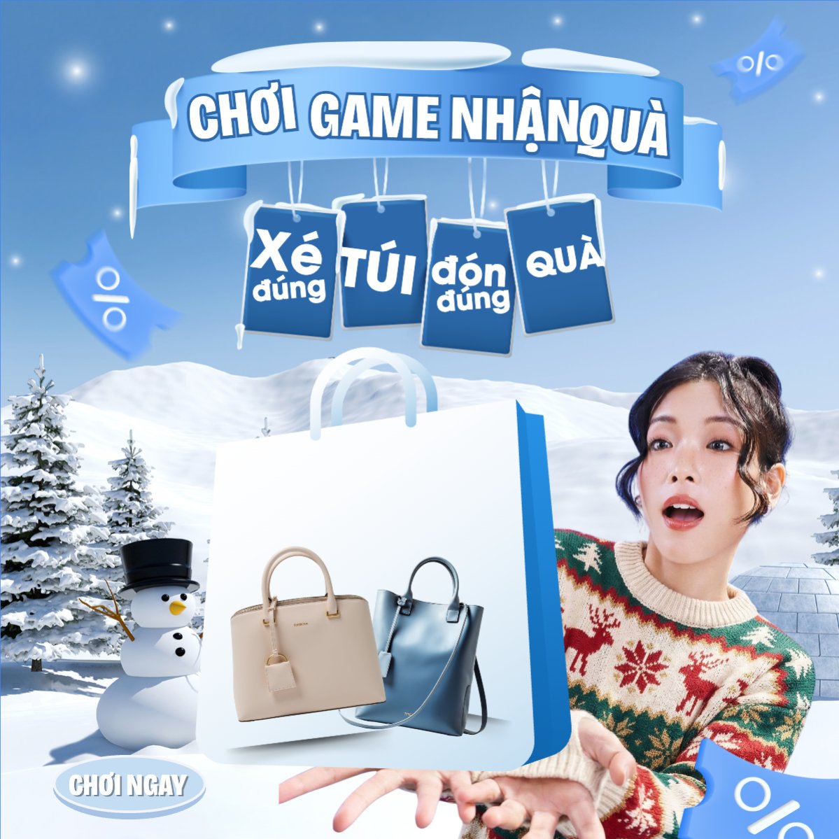 Mẫu Bài post MXH vuông Chơi game nhận quà — LayerPic