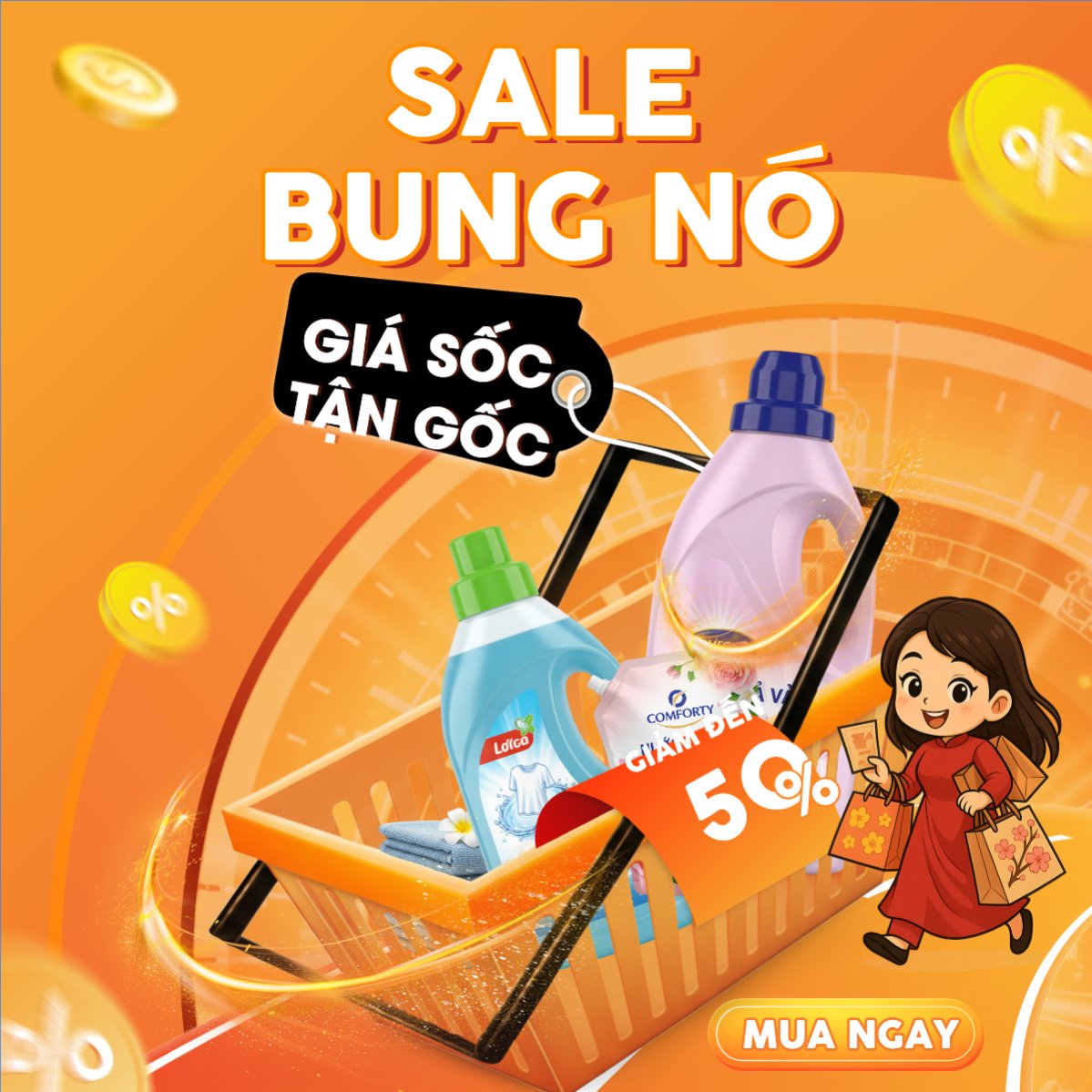 Mẫu Bài post MXH vuông Sale bung nóc — LayerPic