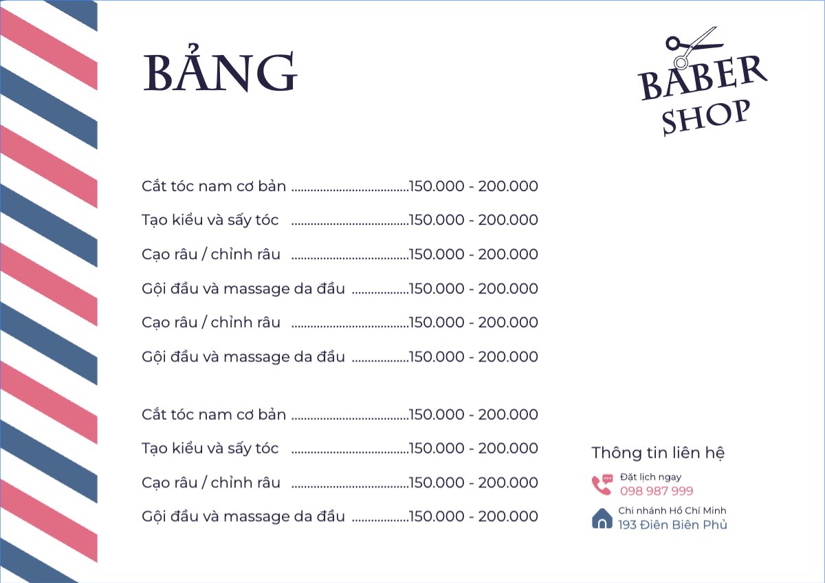 Tiệm tóc, tiệm cắt tóc, baber shop, cắt tóc nam, beauty, spa