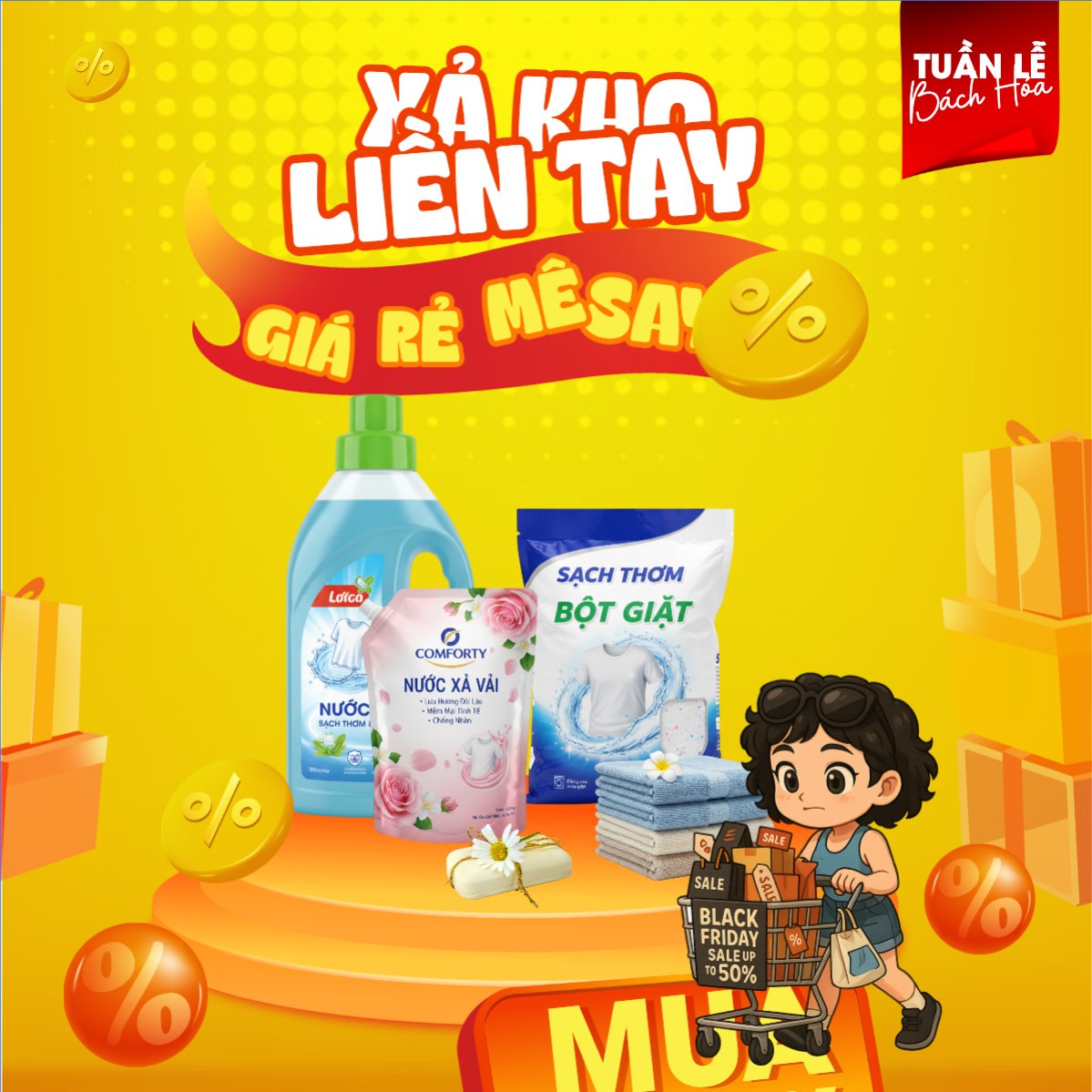 Mẫu Bài post MXH vuông Xả kho liền tay giá rẻ mê say — LayerPic