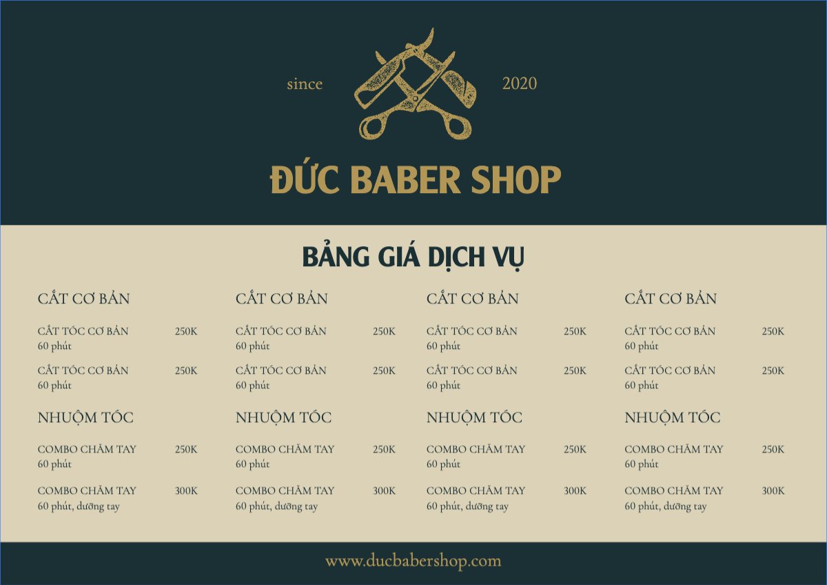 Tiệm tóc, tiệm cắt tóc, baber shop, cắt tóc nam, beauty, spa