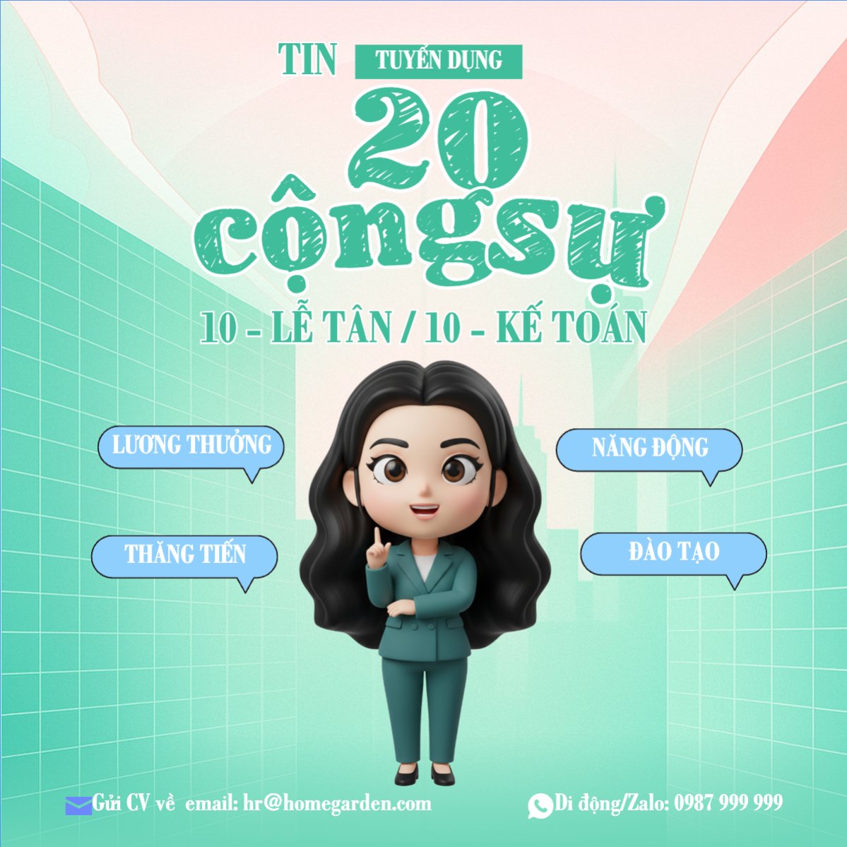 Mẫu Bài post MXH vuông Tuyển cộng sự — LayerPic