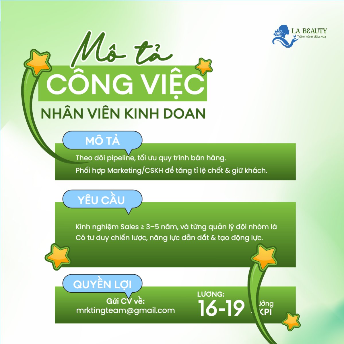 Mẫu Bài post MXH vuông Tuyển dụng nhân viên kinh doanh — LayerPic