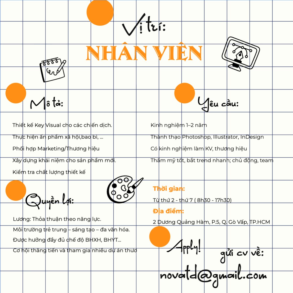 Mẫu Bài post MXH vuông Vị trí nhân viên thiết kế — LayerPic