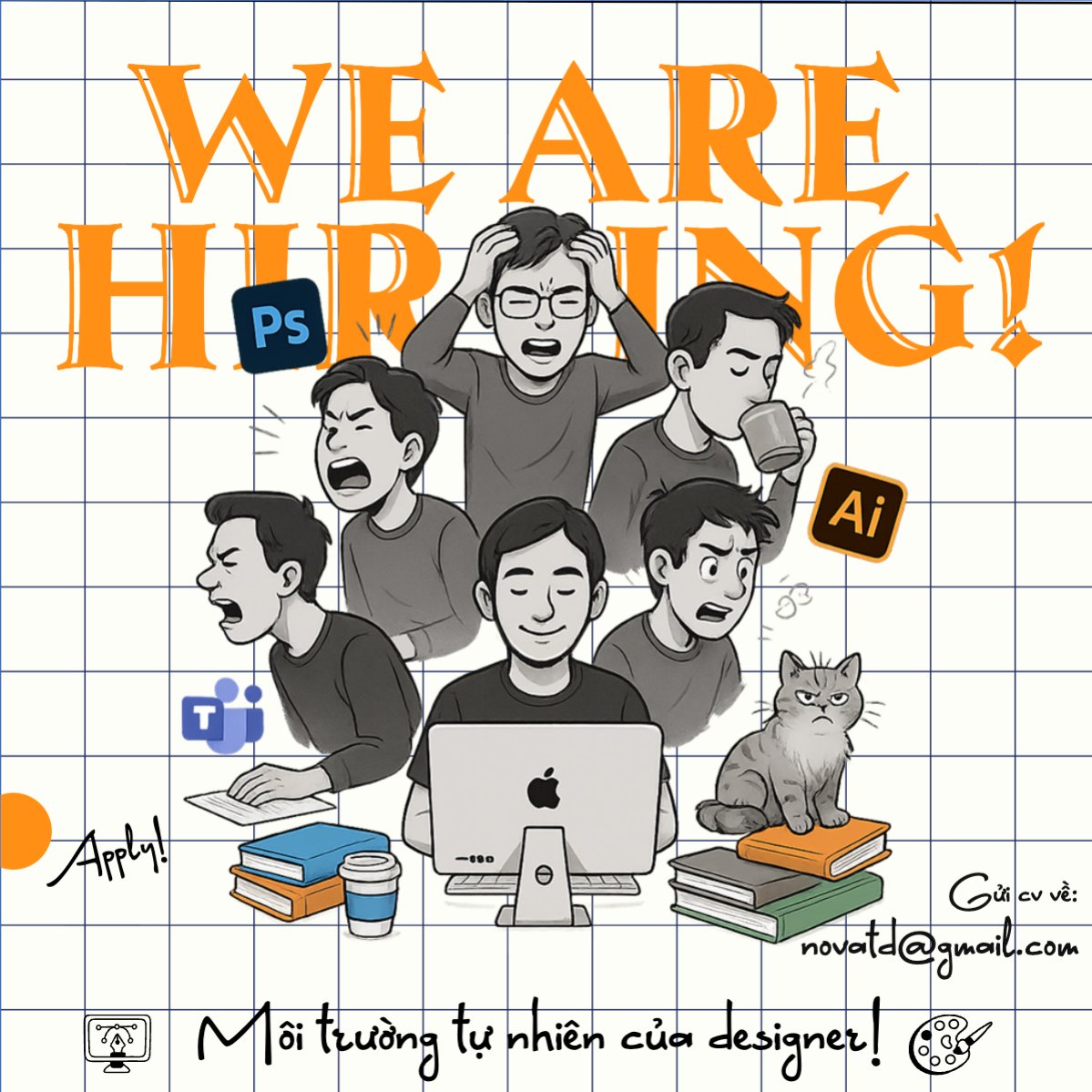 Mẫu Bài post MXH vuông We are hiring — LayerPic