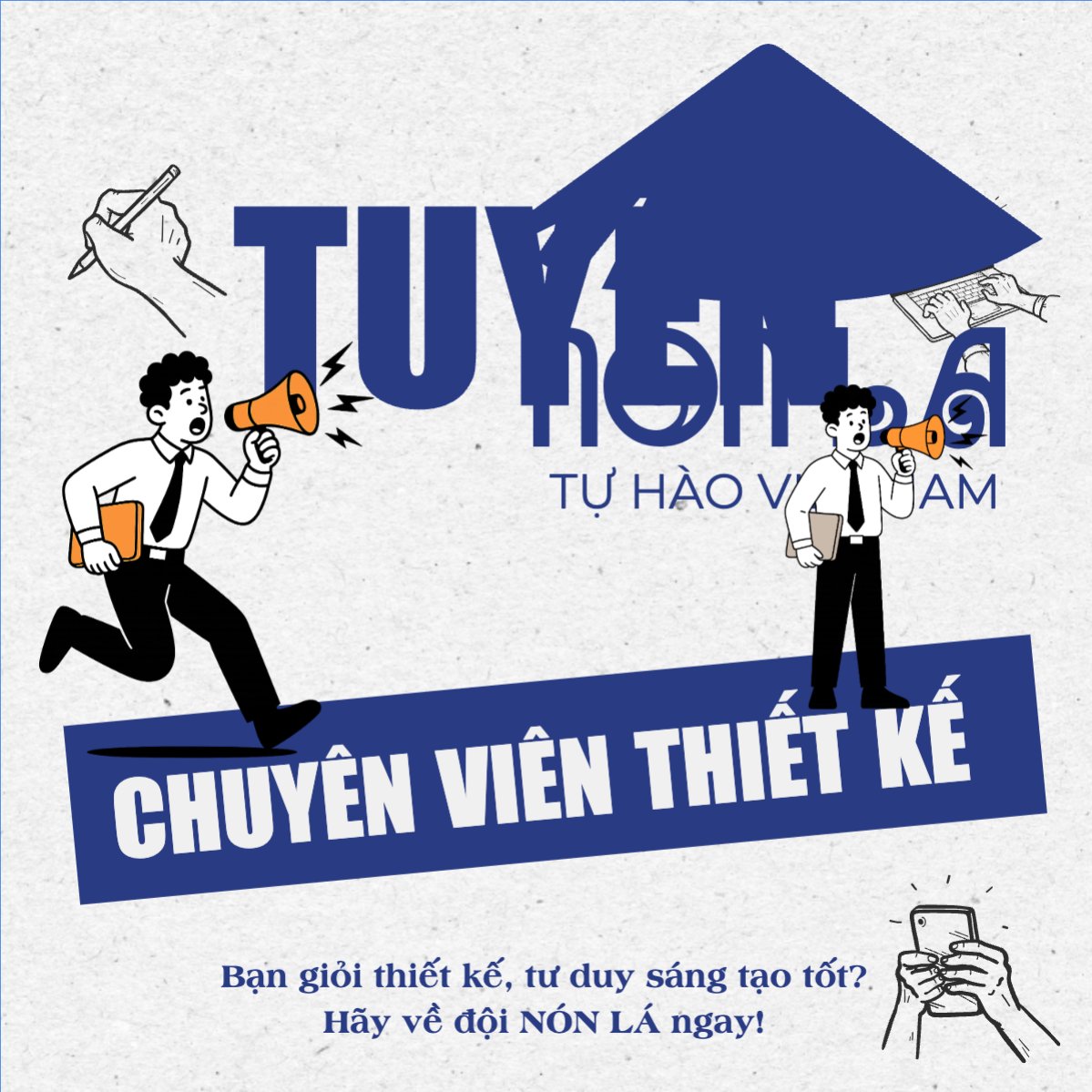 Mẫu Bài post MXH vuông Tuyền dụng chuyên viên thiết kế — LayerPic