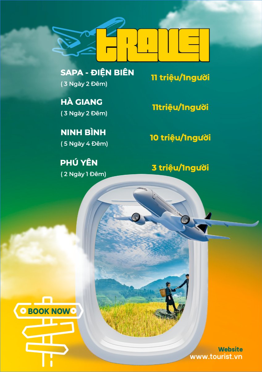 Mẫu Menu tờ rời (dọc) Du lịch, travel, tourism, trải nghiệm, khám phá — LayerPic