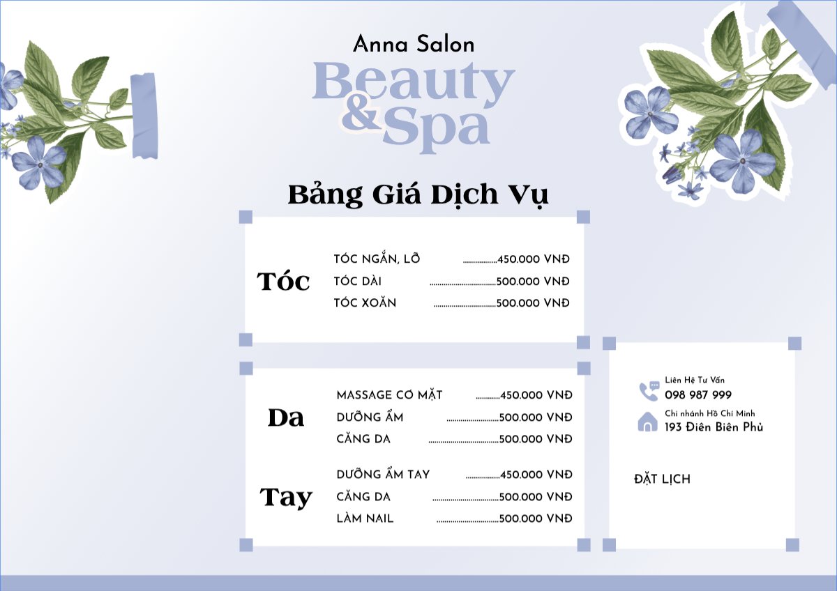 Tiệm tóc, tiệm cắt tóc, salon, nail, spa, beauty, làm đẹp, thẩm mỹ