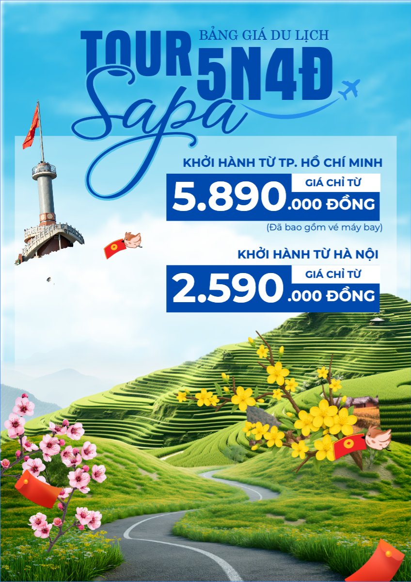 Mẫu Menu tờ rời (dọc) Tour 5N4Đ Sapa — LayerPic