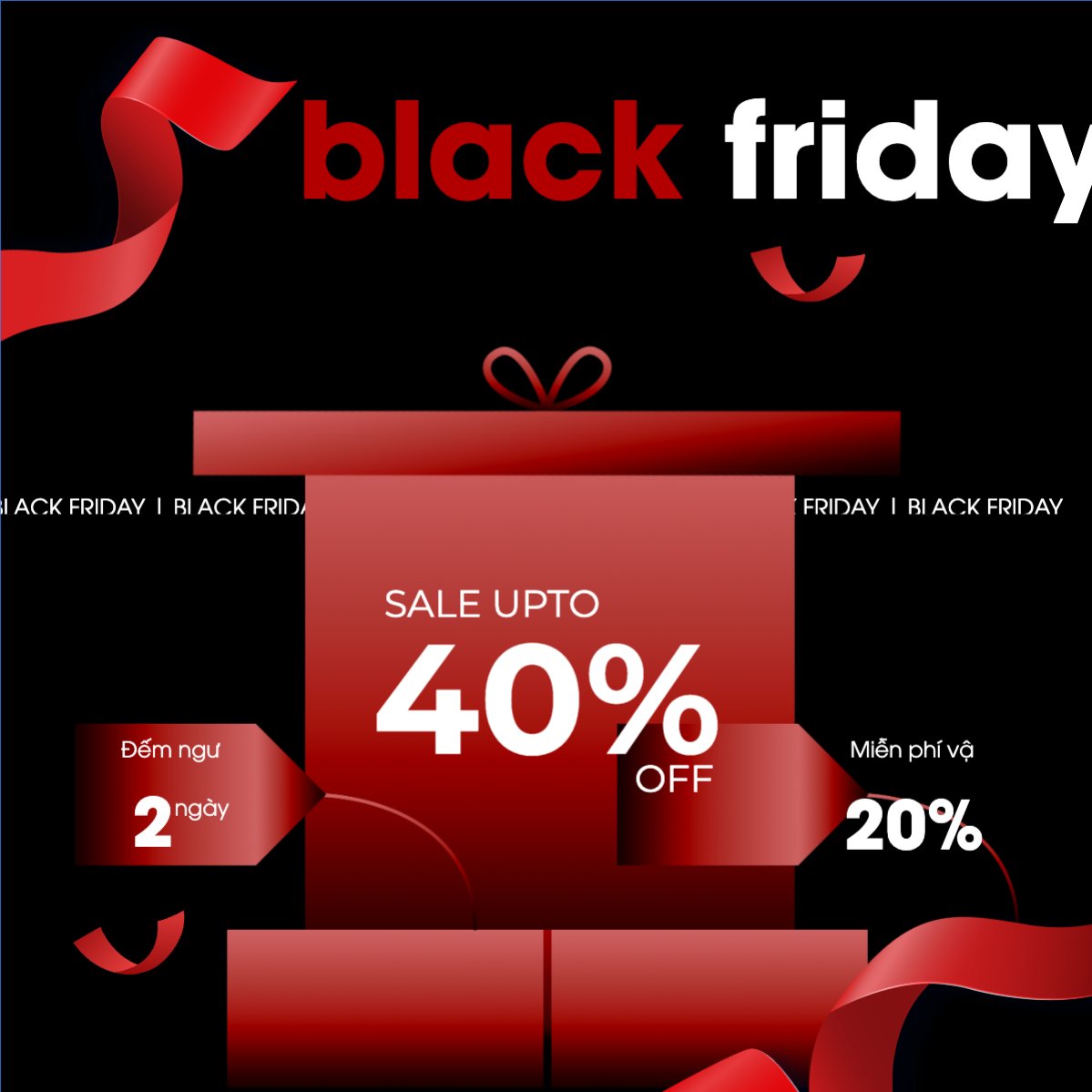 Mẫu Bài post MXH vuông Black friday giảm giá — LayerPic