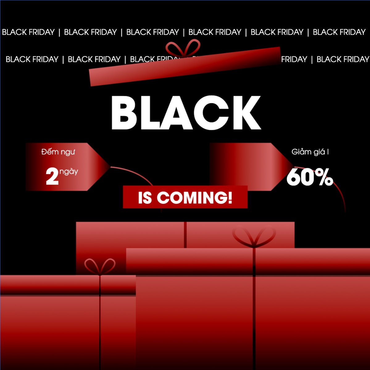 Mẫu Bài post MXH vuông Black friday giảm giá — LayerPic