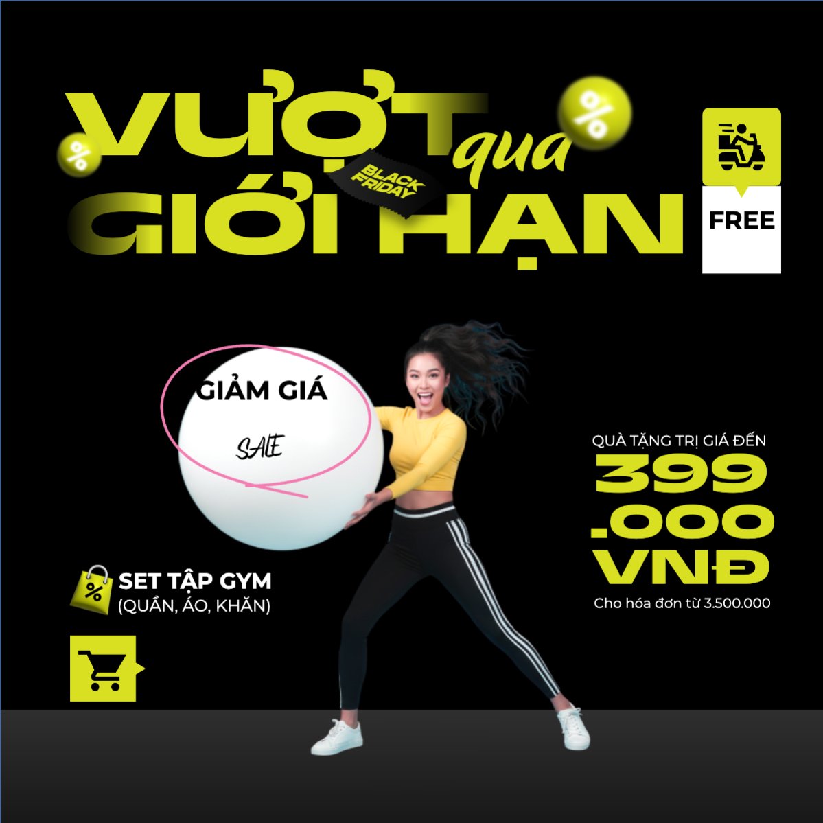 Mẫu Bài post MXH vuông Black friday giảm giá — LayerPic