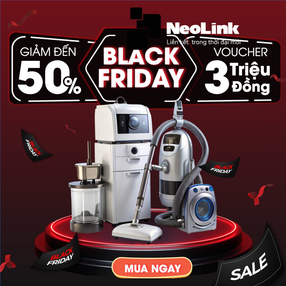 Mẫu Bài post MXH vuông Black Friday sale công nghệ — LayerPic