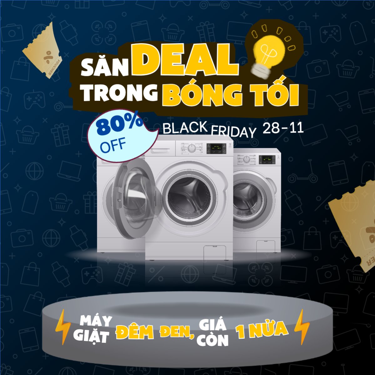 Mẫu Bài post MXH vuông Giảm giá đồ gia dụng — LayerPic
