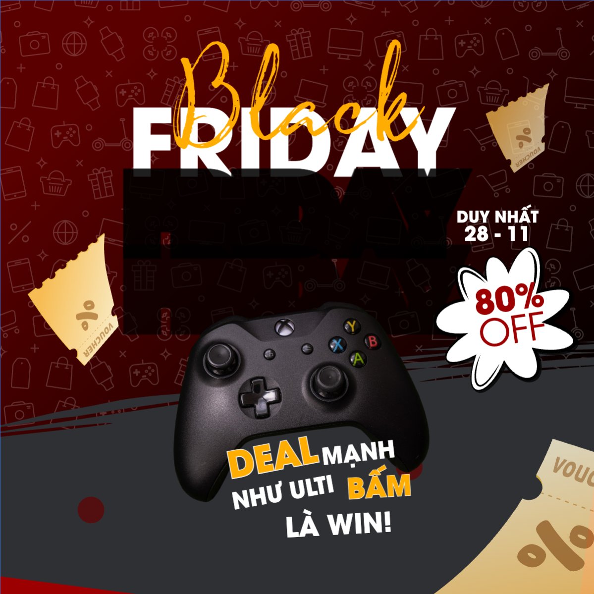 Mẫu Bài post MXH vuông Black friday deal mạnh — LayerPic
