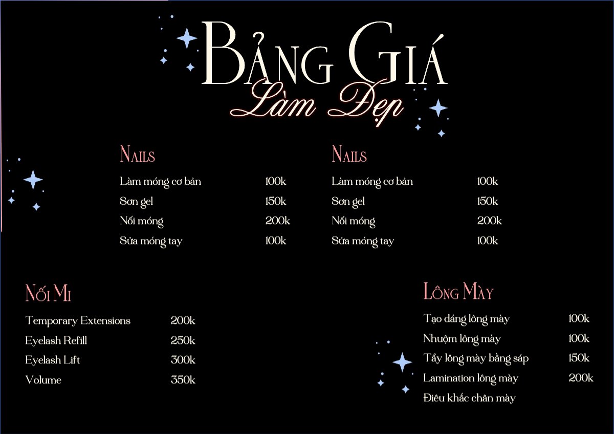 Tiệm tóc, tiệm cắt tóc, salon, nail, spa, beauty, làm đẹp, thẩm mỹ