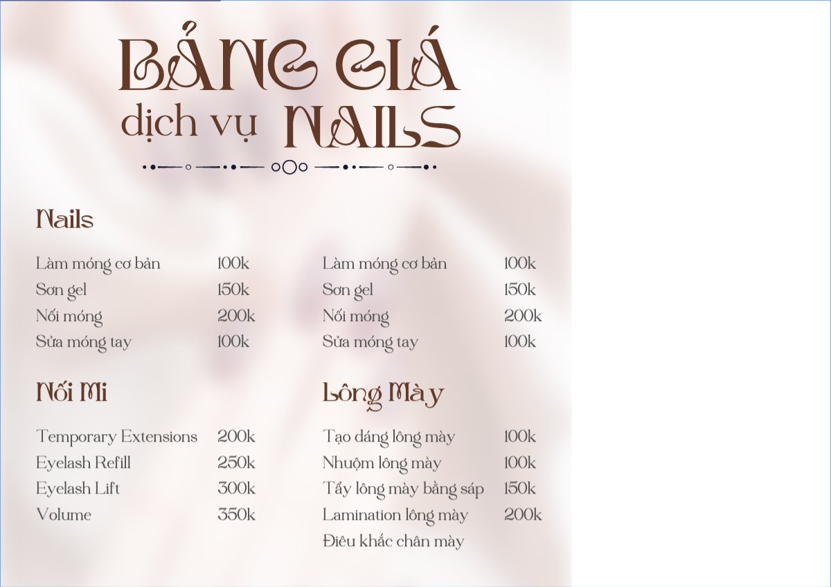 Tiệm tóc, tiệm cắt tóc, salon, nail, spa, beauty, làm đẹp, thẩm mỹ
