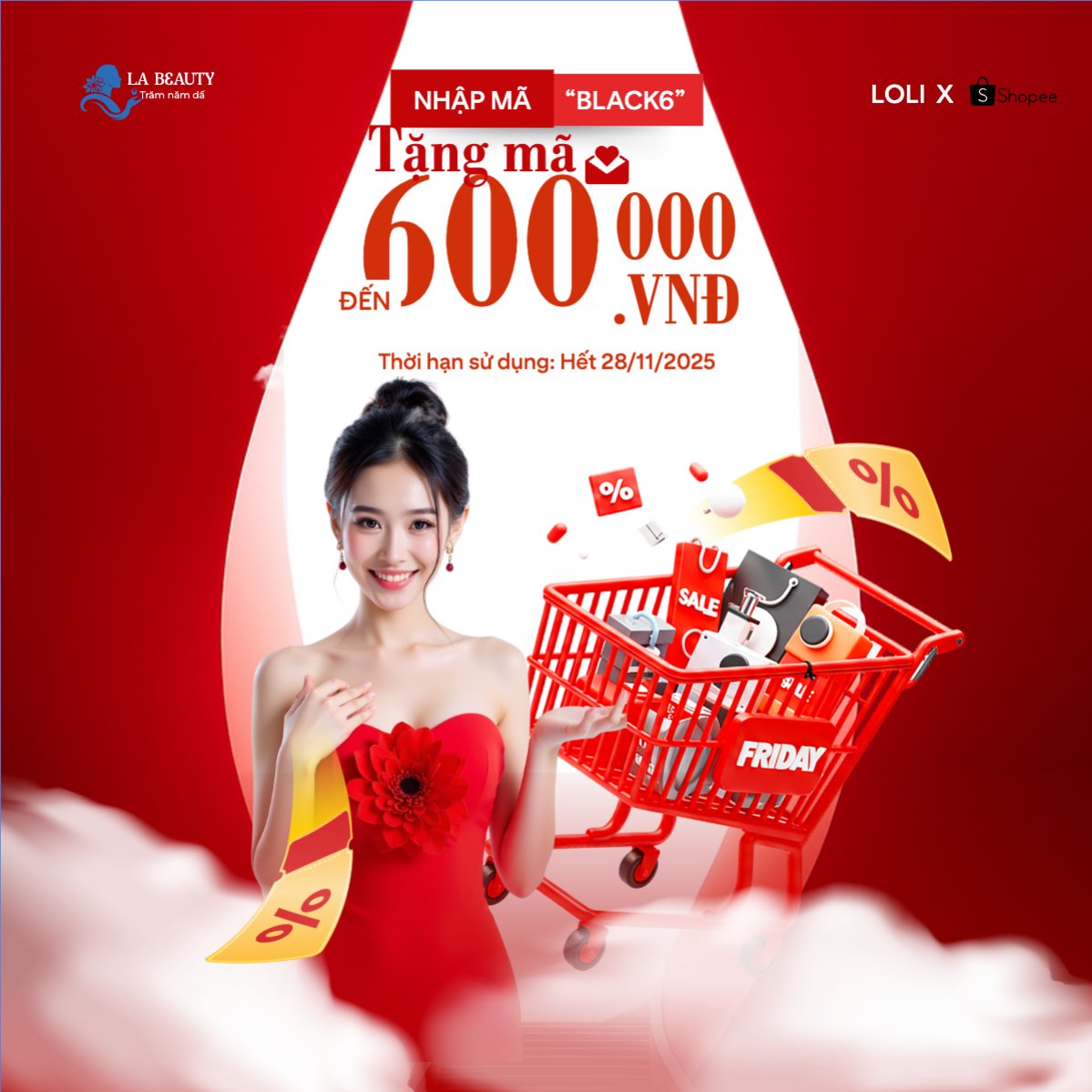 Mẫu Bài post MXH vuông Tặng mã 600000vnđ — LayerPic