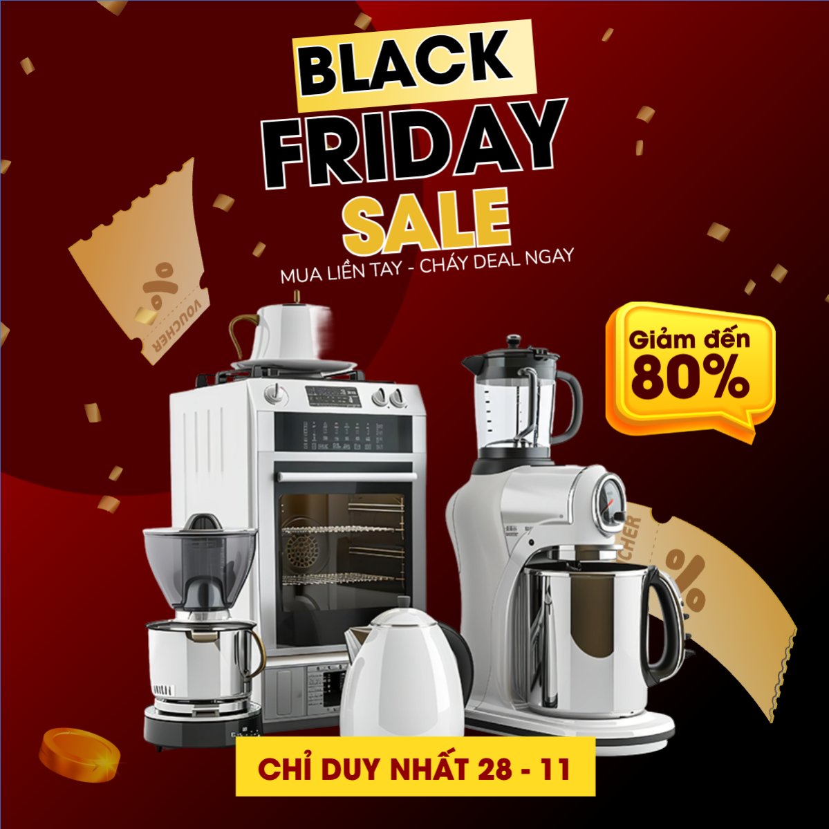 Mẫu Bài post MXH vuông Black Friday Sale — LayerPic