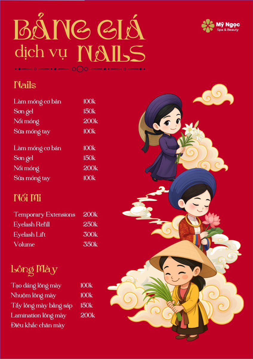 Mẫu Menu tờ rời (dọc) 20/10, Ngày phụ nữ Việt Nam, Vietnamese Women's Day, phụ nữ, sự kiện, event, dễ thương, cute, chibi, hoạt hình, cartoon — LayerPic