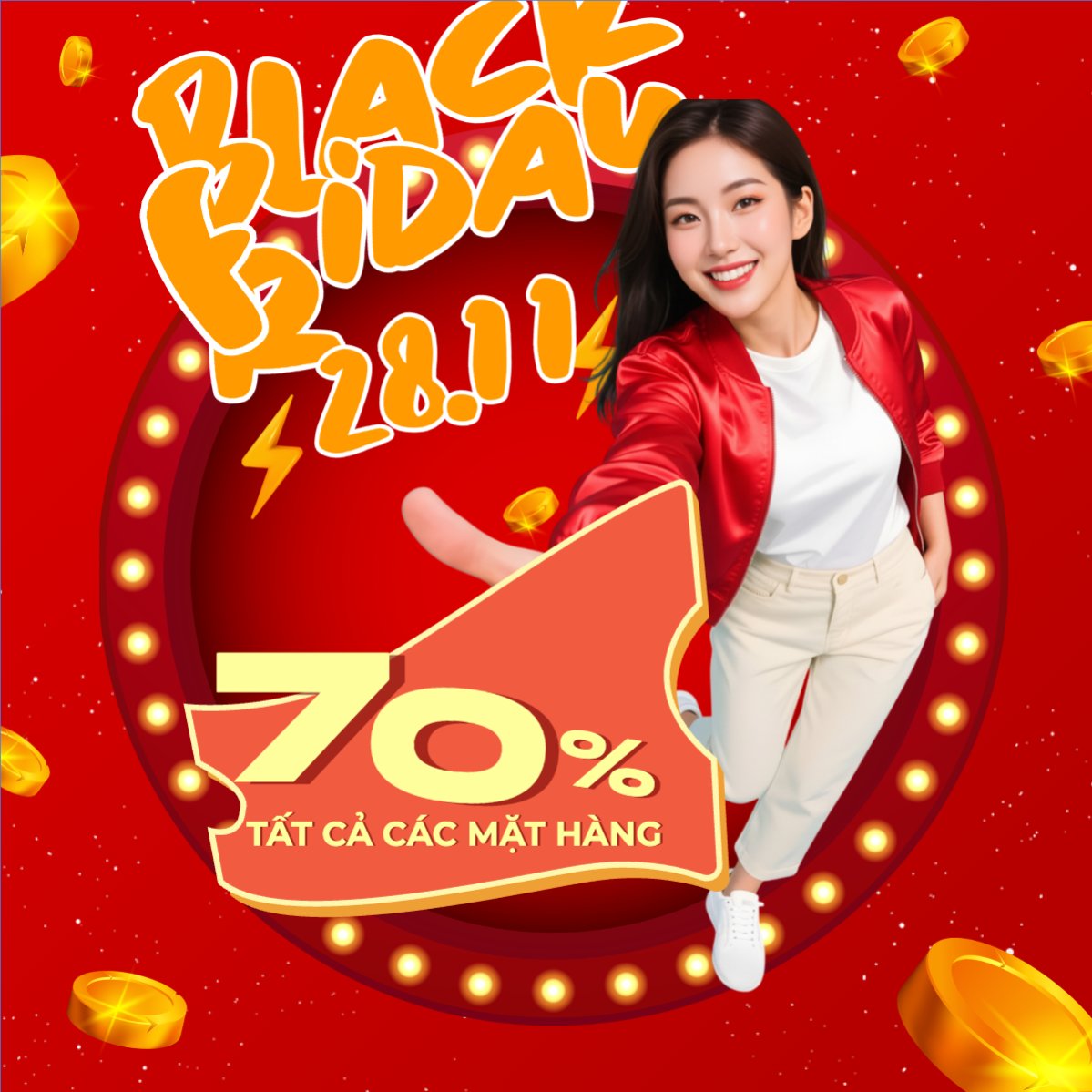 Mẫu Bài post MXH vuông Black Friday 28.11 — LayerPic