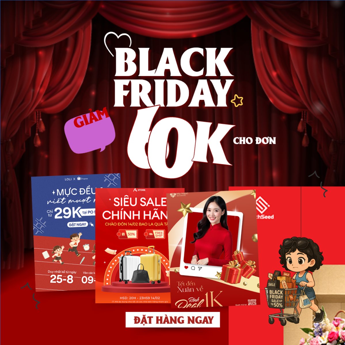 Mẫu Bài post MXH vuông Ngày hội giảm giá — LayerPic