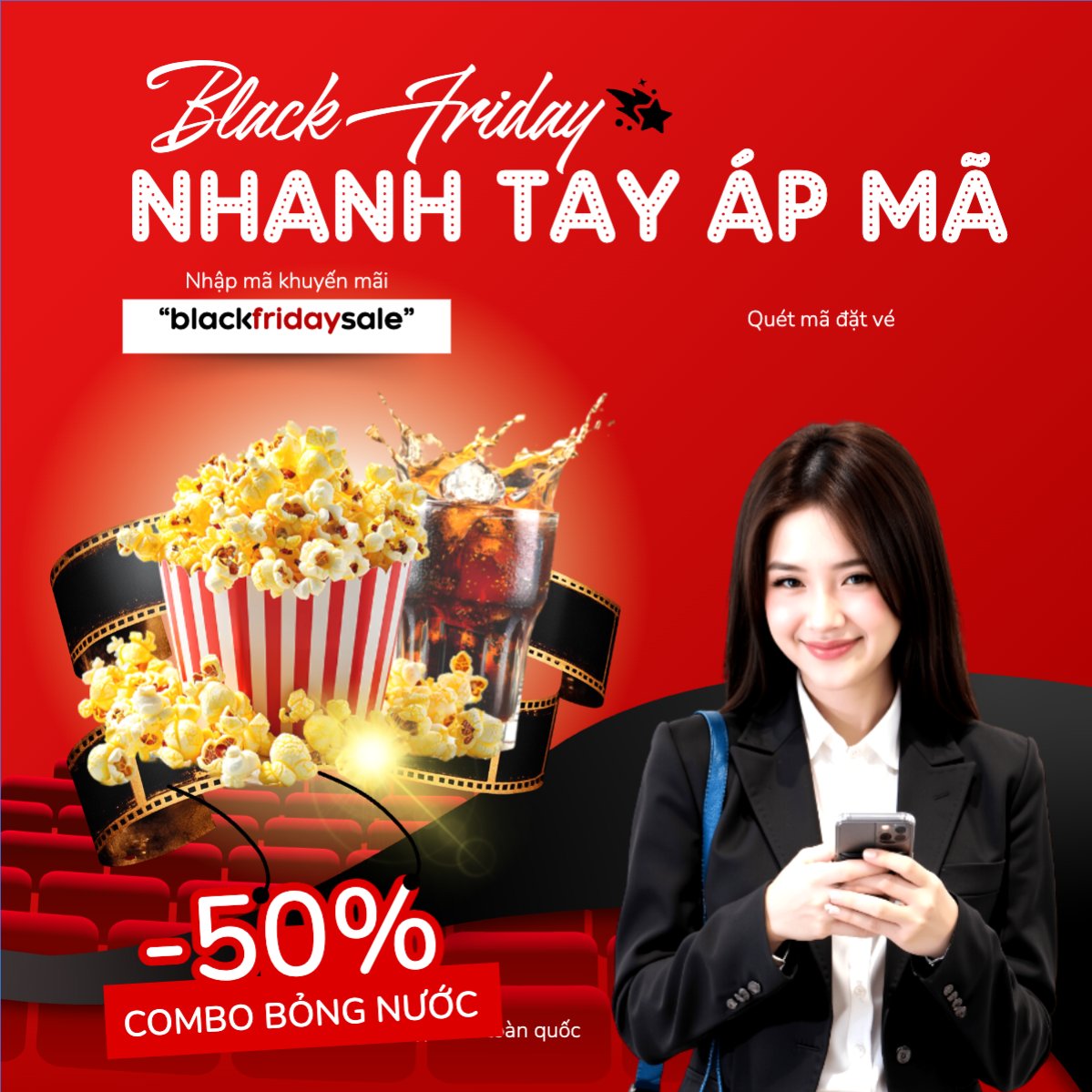 Mẫu Bài post MXH vuông Black Friday nhanh tay áp mã — LayerPic