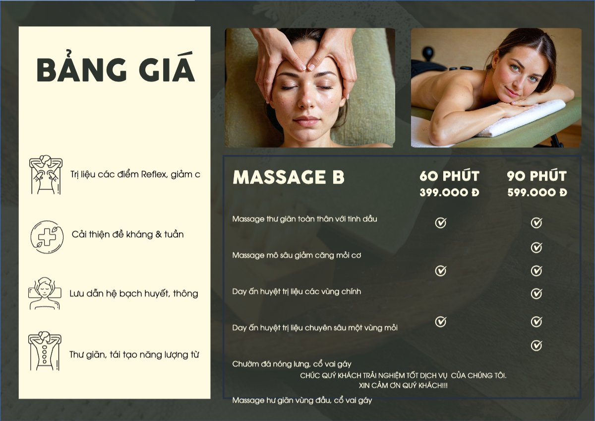 Mẫu Menu tờ rời (ngang) Tiệm tóc, tiệm cắt tóc, salon, nail, spa, beauty, làm đẹp, thẩm mỹ — LayerPic