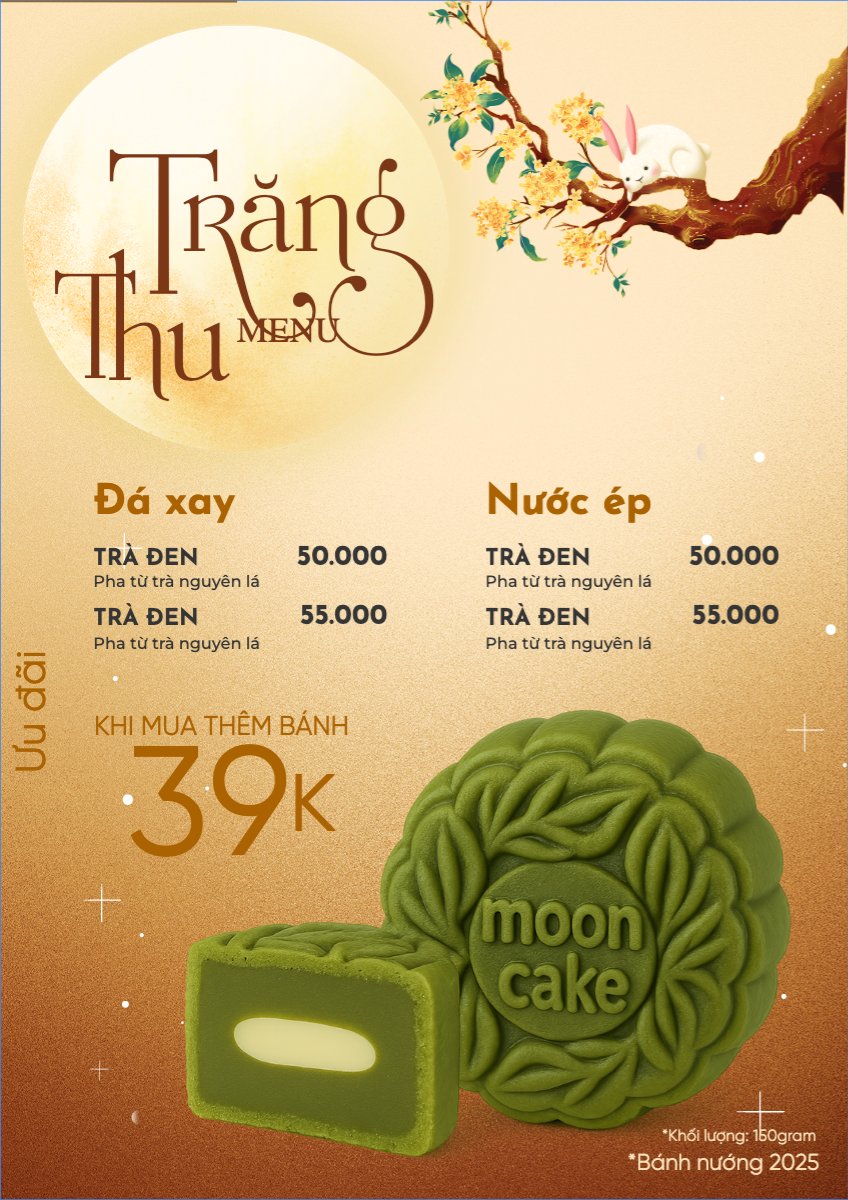 Mẫu Menu tờ rời (dọc) Trung thu, Tết Đoàn Viên, mid-autumn festival, nước uống, drink, ẩm thực, food, dễ thương, cute, chibi, hoạt hình, cartoon — LayerPic