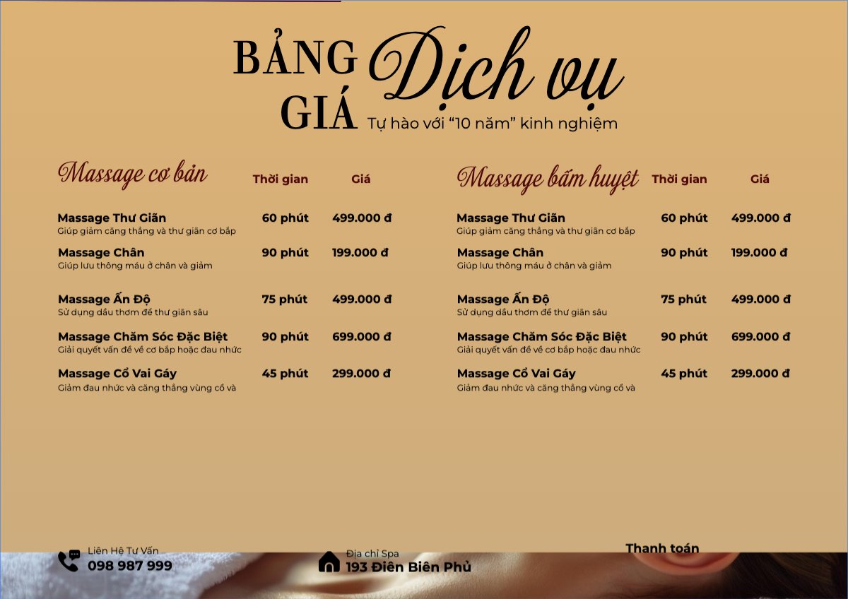 Mẫu Menu tờ rời (ngang) Tiệm tóc, tiệm cắt tóc, salon, nail, spa, beauty, làm đẹp, thẩm mỹ — LayerPic