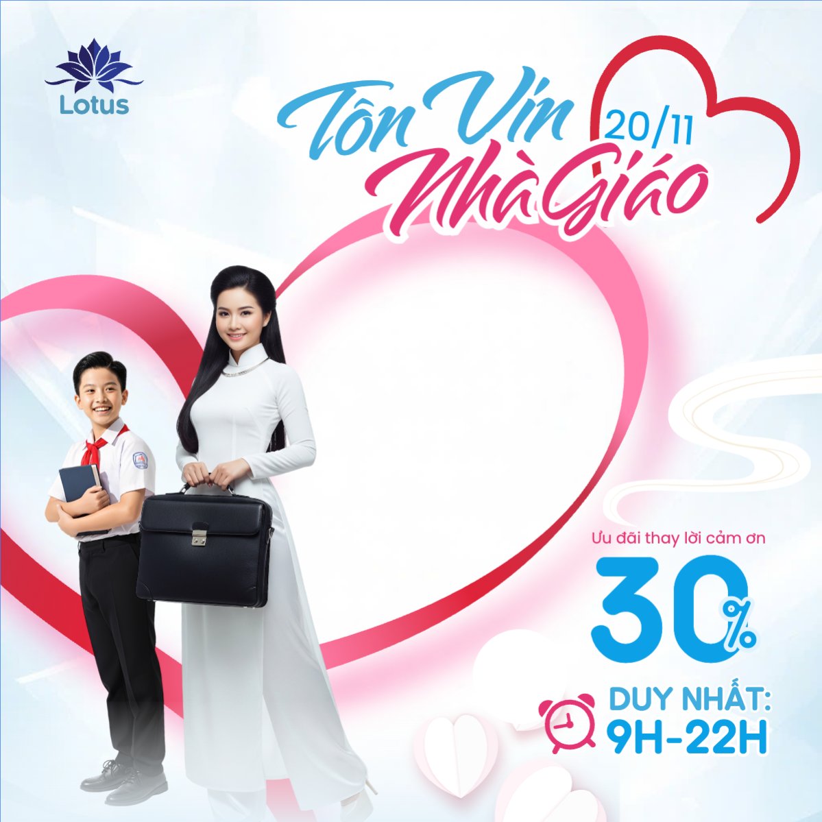 Mẫu Bài post MXH vuông Chương trình giảm giá 20/11 — LayerPic