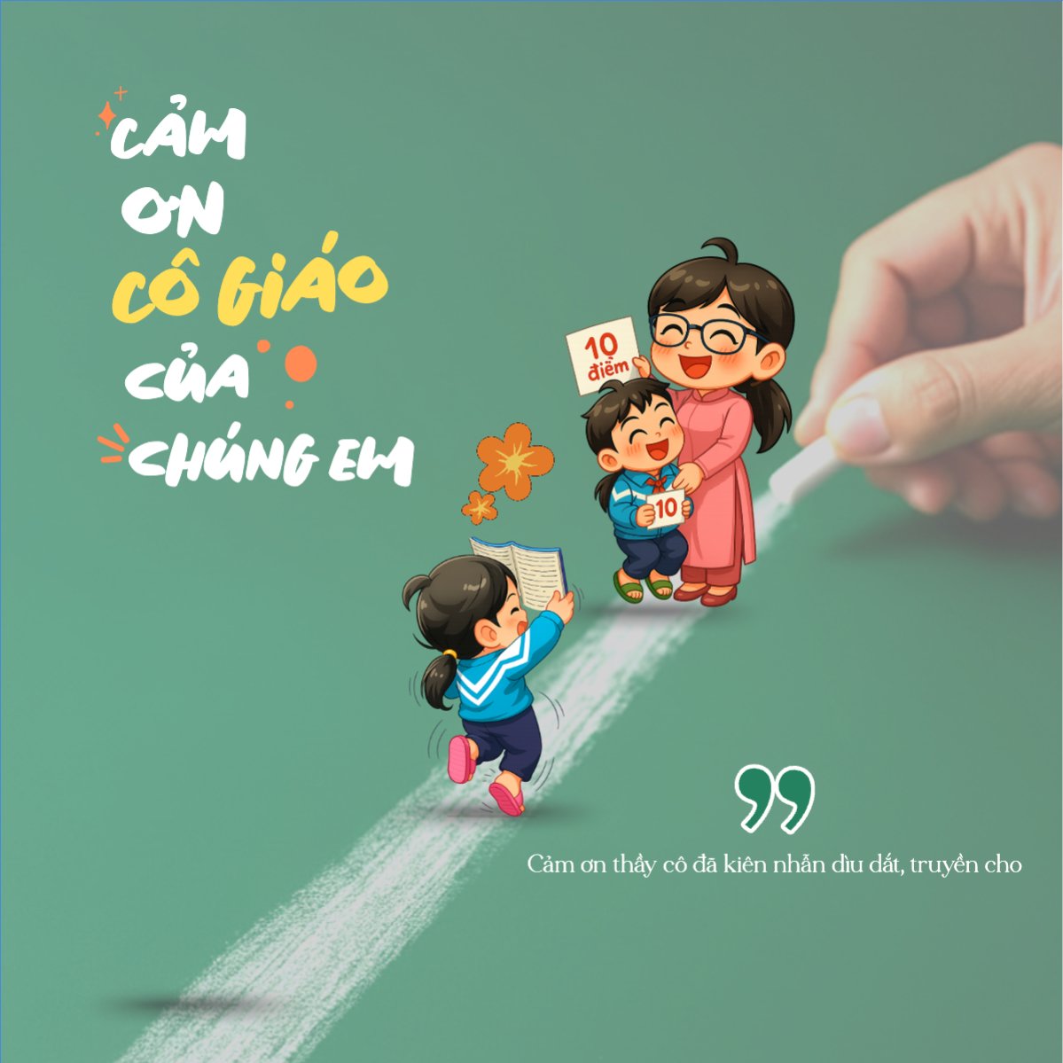 Mẫu Bài post MXH vuông Lời cảm ơn thầy cô — LayerPic