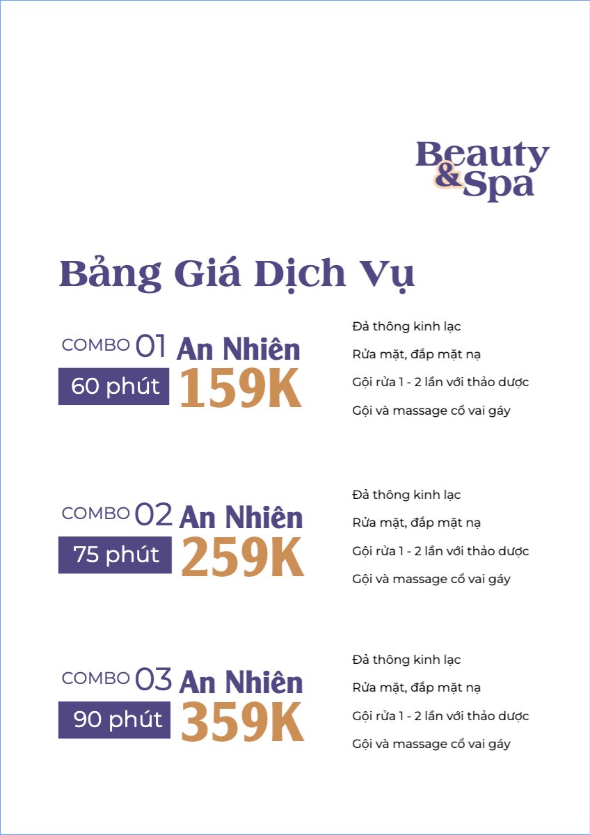 Mẫu Menu tờ rời (dọc) Tiệm tóc, tiệm cắt tóc, salon, nail, spa, beauty, làm đẹp, thẩm mỹ — LayerPic