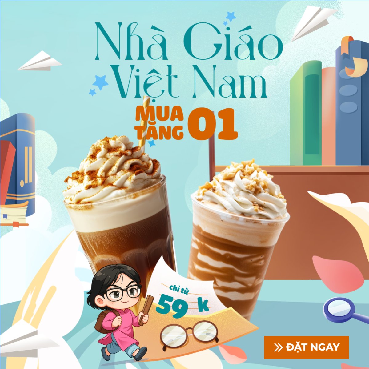 Mẫu Bài post MXH vuông Giảm giá nước uống — LayerPic