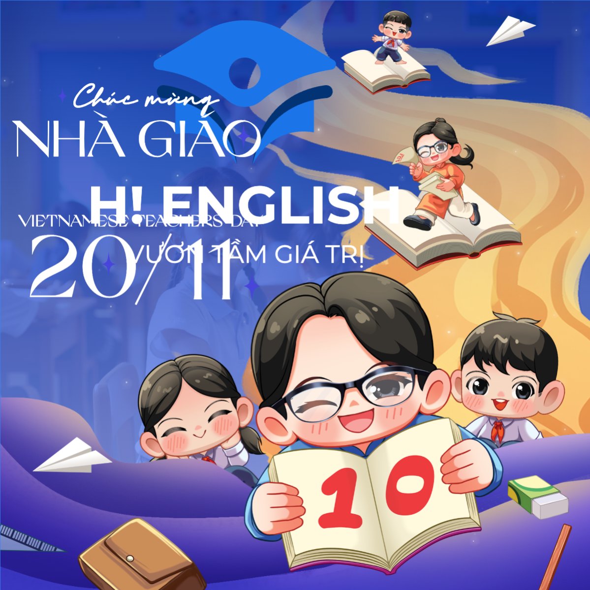 Mẫu Bài post MXH vuông Nhà Giáo Việt Nam 20/11 — LayerPic