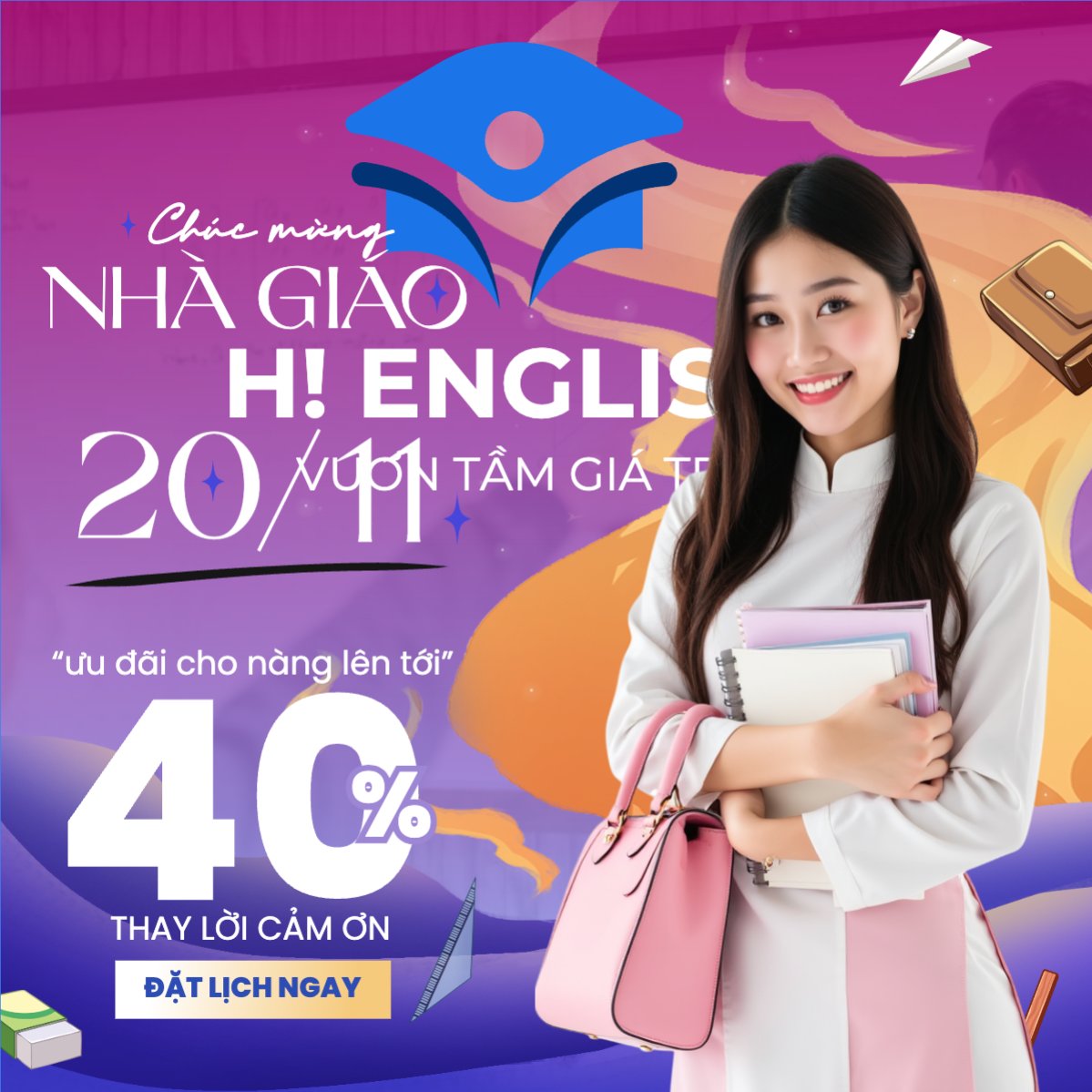 Mẫu Bài post MXH vuông Nhà Giáo Việt Nam — LayerPic