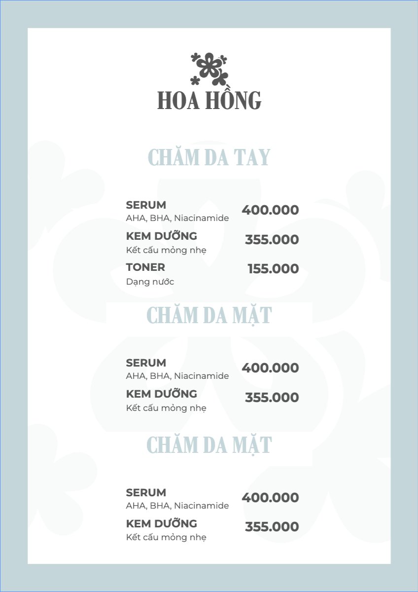 Mẫu Menu tờ rời (dọc) Tiệm tóc, tiệm cắt tóc, salon, nail, spa, beauty, làm đẹp, thẩm mỹ — LayerPic