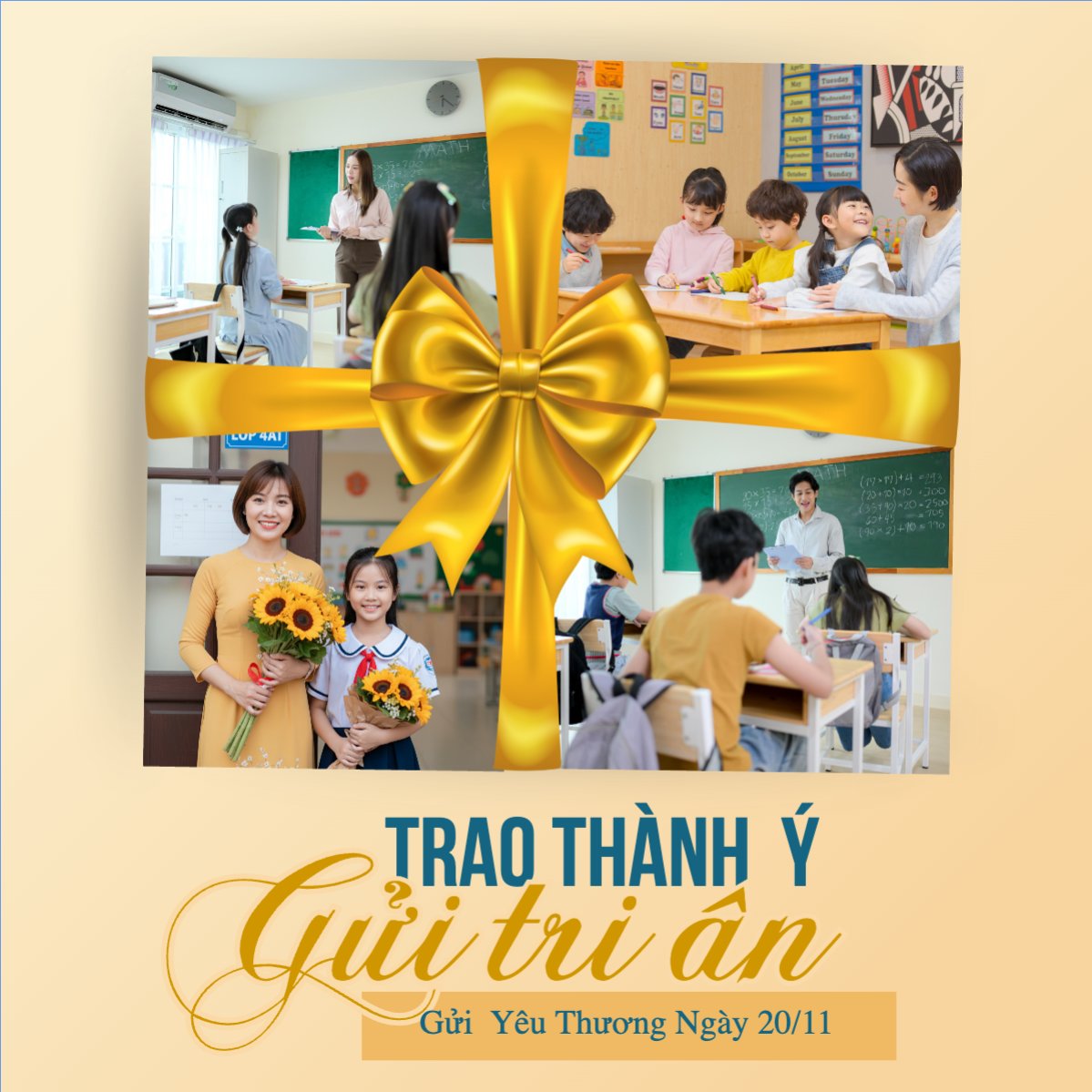 Mẫu Bài post MXH vuông Trao thành ý gửi tri ân — LayerPic