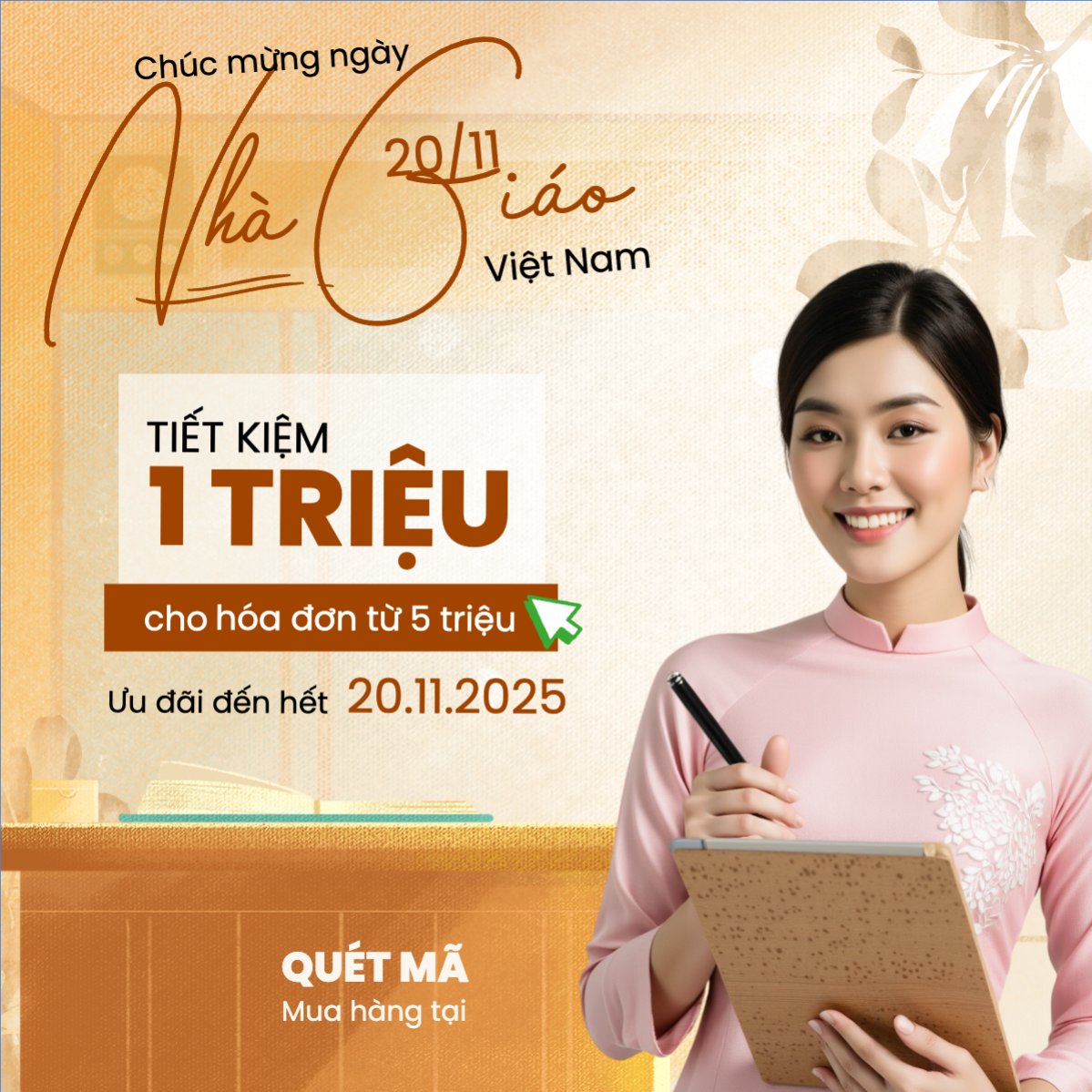Mẫu Bài post MXH vuông Giảm giá ngày 20/11 — LayerPic