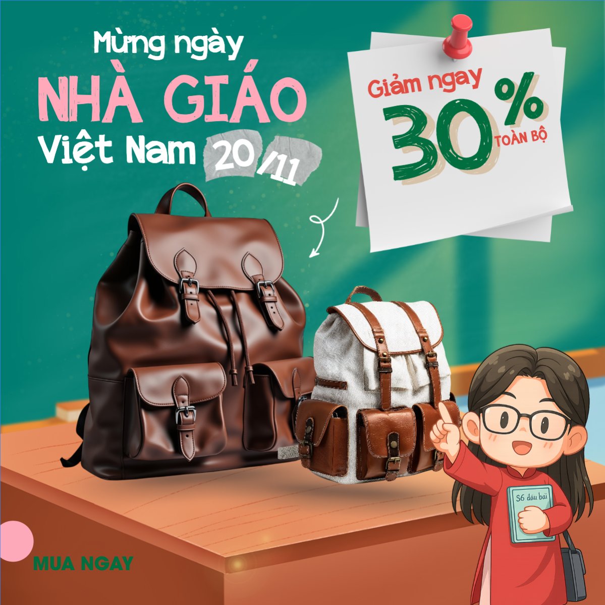 Mẫu Bài post MXH vuông Balo đến trường — LayerPic