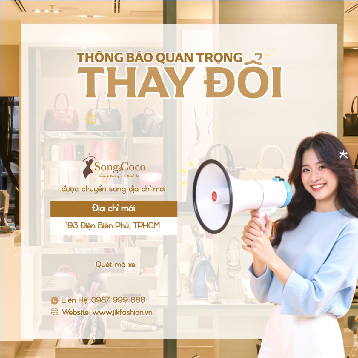 Mẫu Bài post MXH vuông Thông báo thay đổi địa chỉ — LayerPic