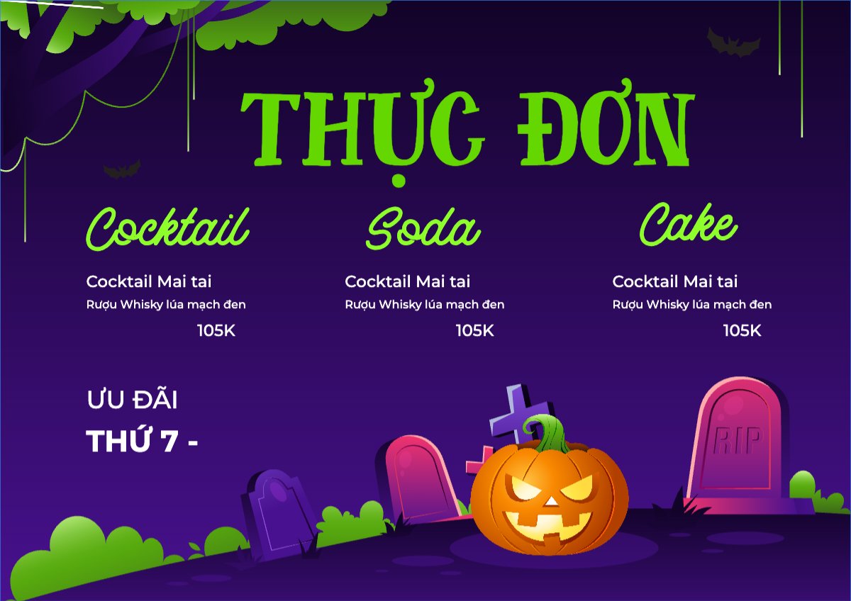 Halloween, nước uống, juice, giải khát, F&B, drink